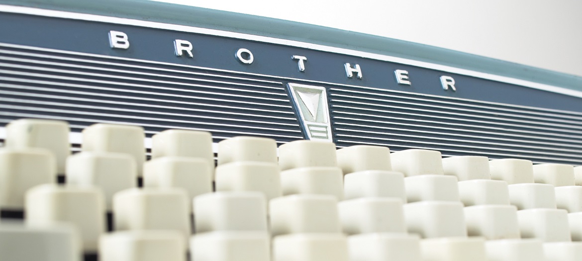 All about Brother, retro typewriter extreme close up